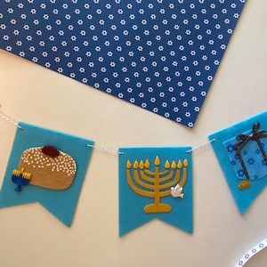 Chanukka Filz Banner Girlande Bunting Wandbehang Dekoration für Dezember Jüdischen Feiertag