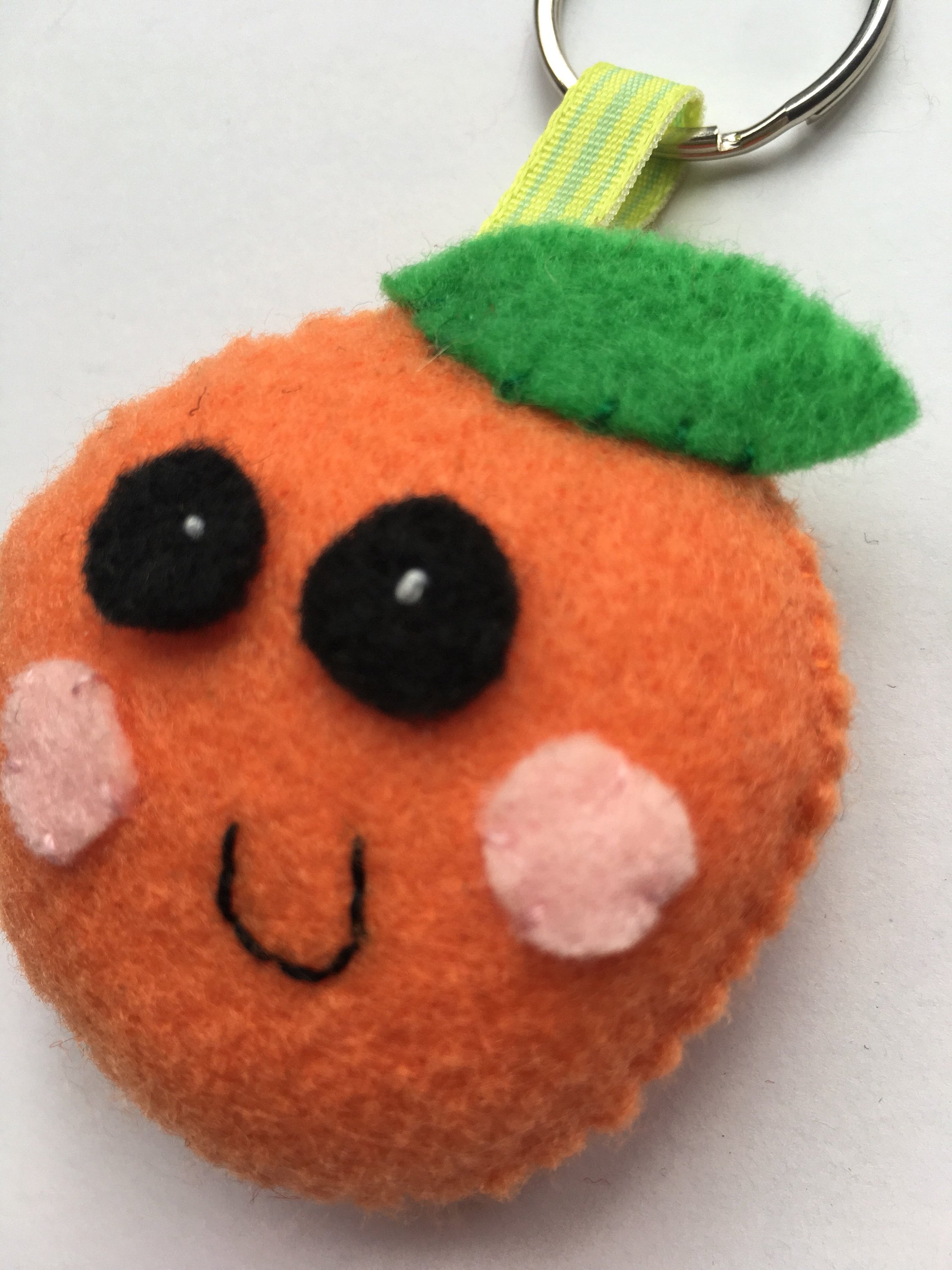 Happy Orange Felt Keychain Kawaii Keychains Backpack Accessory Etsy