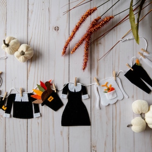 Thanksgiving Pilgrim Clothesline Holiday Decoration