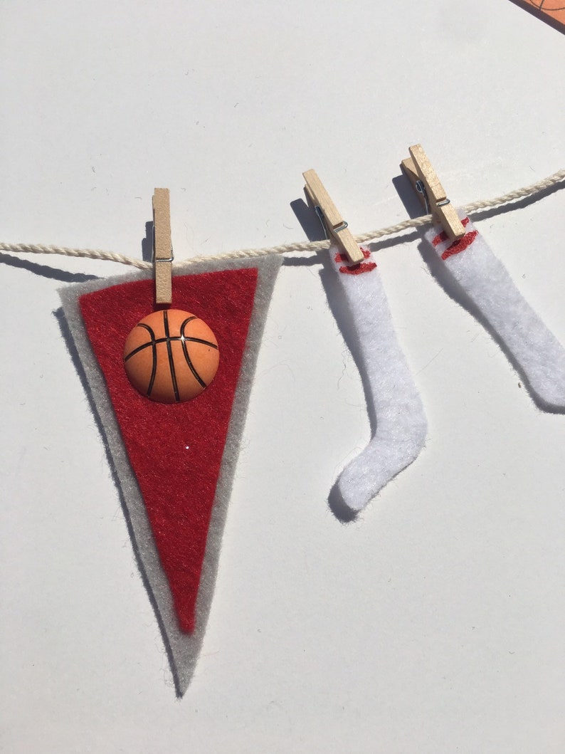 Miniature Felt Basketball Player's Clothesline Banner Etsy