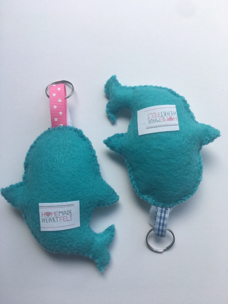 Narwhal Felt Stuffed Keychain Etsy