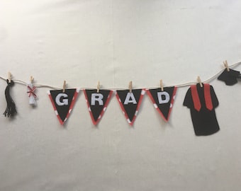 Corde à linge miniature en feutre de remise des diplômes, guirlande, décoration