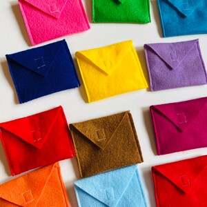 Monthly Felt Envelopes Miniature Pretend Play Mail for all Seasons with Velcro Enclosure Set of 12 image 4