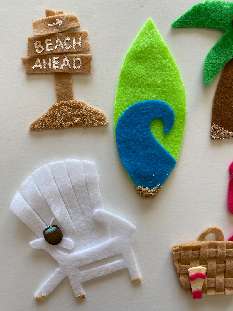 Beach Summer Felt Mini Clothesline Garland Wall Hanging Decoration image 9