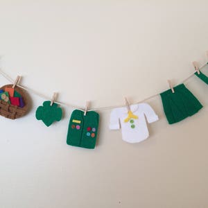 Girl Scout Miniature Felt Clothesline Decoration