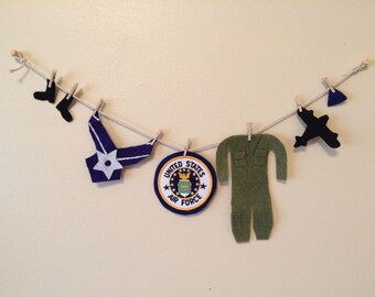 United States Air Force Miniature Felt Clothesline