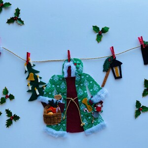 Father Christmas Felt Miniature Clothesline Banner Garland Bunting Santa Wall Hanging Decoration