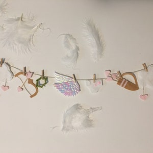 Cupid’s Clothesline Felt Miniature Banner Garland Bunting Wall Hanging Valentine’s Day Decoration