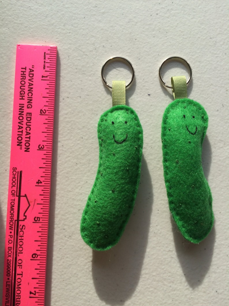 Pickle Cucumber Felt Keychain Etsy