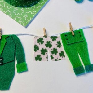 St. Patrick's Day Garland Leprechaun Banner Clothesline Laundry Bunting shamrock briefs