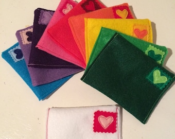 Rainbow Felt Envelopes