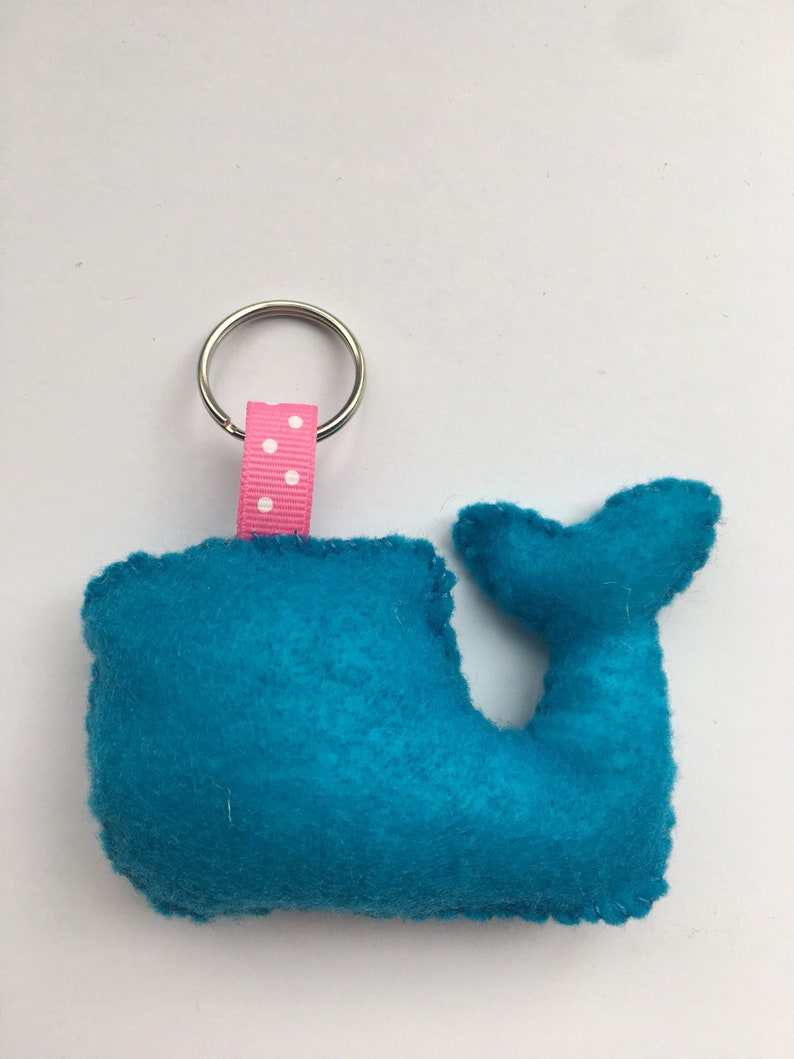 Whale Felt Keychain Kawaii Keychain Backpack Accesories Etsy