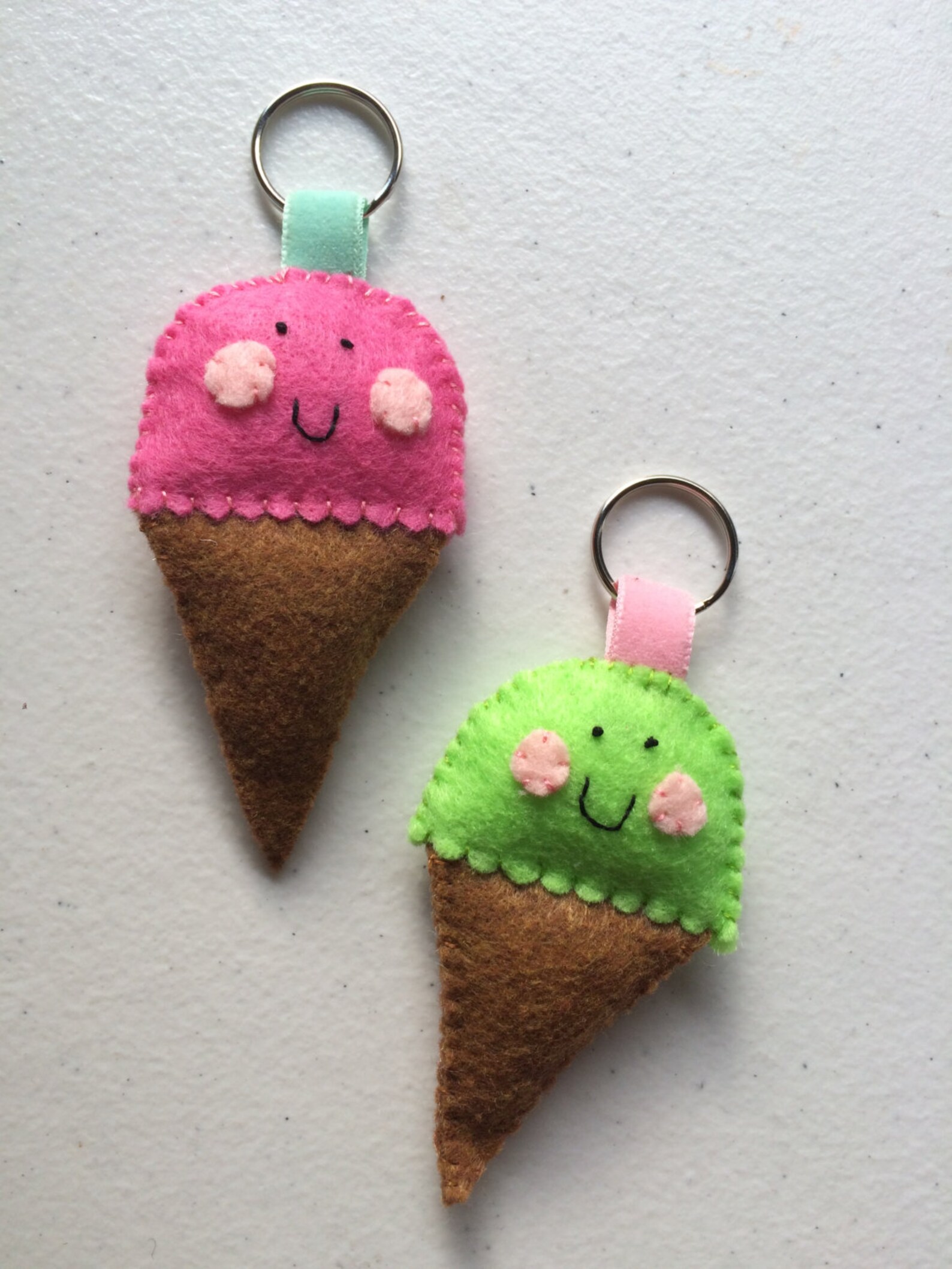 Ice Cream Felt Keychain Etsy