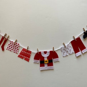 Santa&#39;s Laundry Clothesline Christmas decoration featuring Santa&#39;s underwear