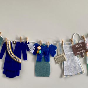 Votes for Women Miniature Felt Clothesline, Women&#39;s Suffrage Party Banner, Women&#39;s Liberation Bunting, Garland, Wall Hanging Decoration