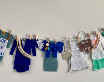 Votes for Women Miniature Felt Clothesline, Women&#39;s Suffrage Party Banner, Women&#39;s Liberation Bunting, Garland, Wall Hanging Decoration