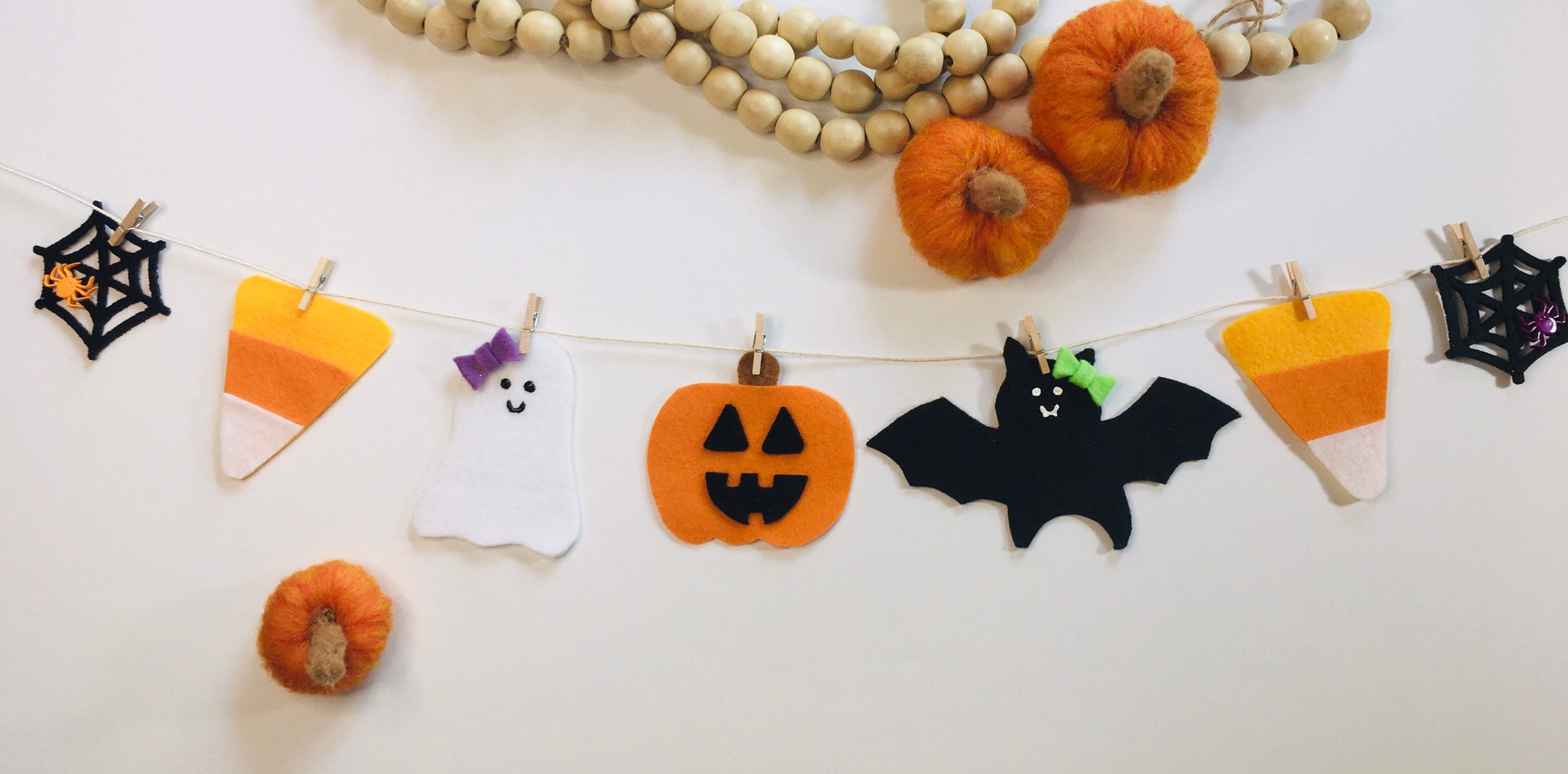 Pastel Pumpkin & Bat Halloween Party Garland – Gold Crow Co.
