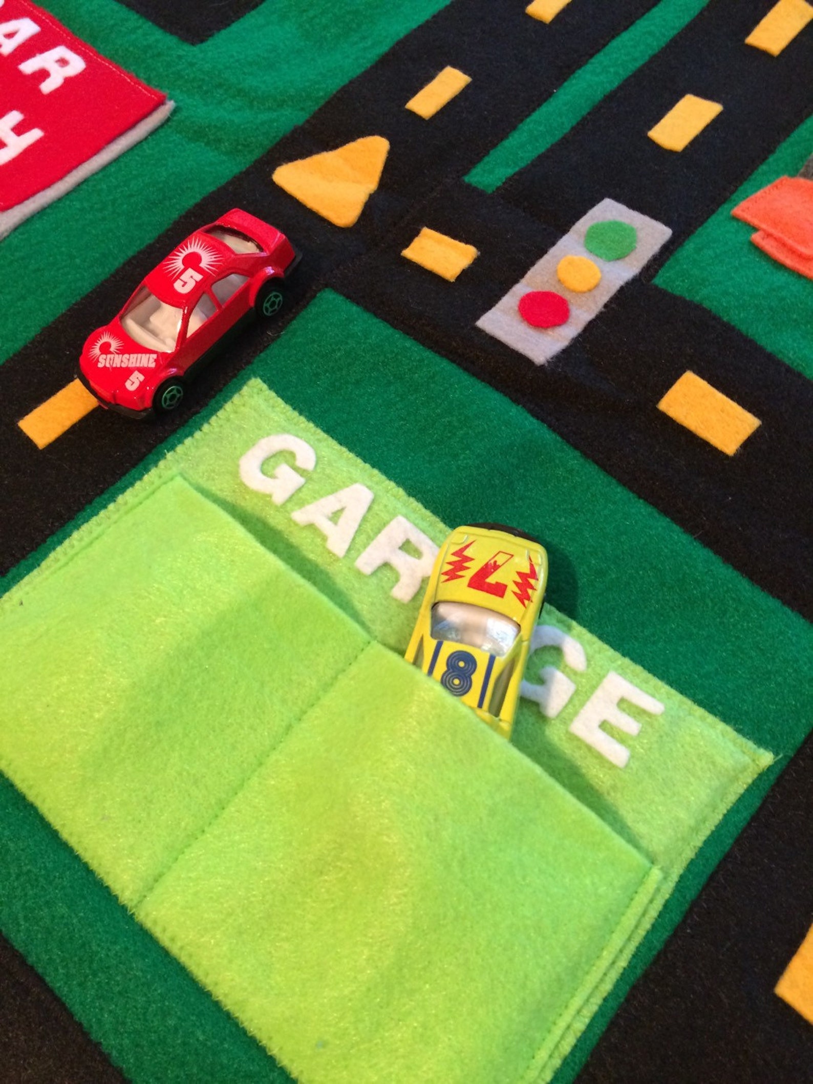 Toy Cars Race Track Road Rug Felt Playmat Etsy