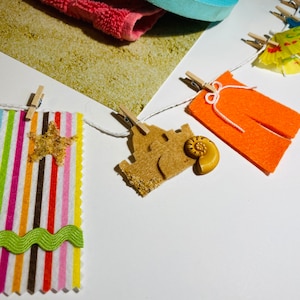 Beach Summer Felt Mini Clothesline Garland Wall Hanging Decoration image 5