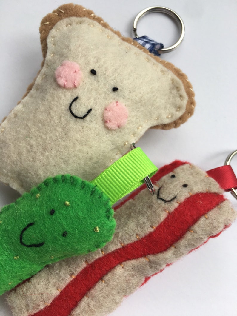 Happy Slice of Bread/toast Keychain Etsy