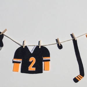 Miniatur Filz Hockeyspieler Wäscheleine Dekoration Hockey Banner Wimpelkette Girlande Wandbehang