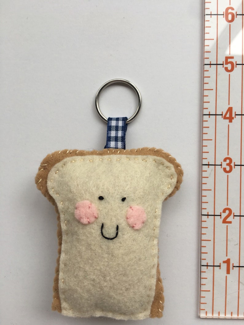 Happy Slice of Bread/Toast Keychain Etsy