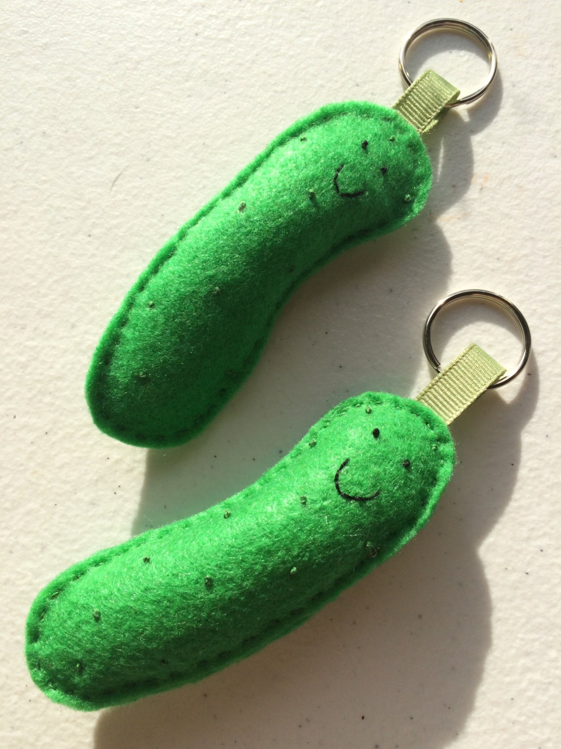 Pickle Cucumber Felt Keychain Etsy