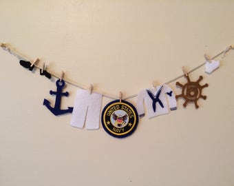 United States Navy Felt Miniature Clothesline