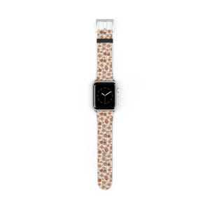 Floral Apple Watch Band: Chic Polyester Faux Leather Strap