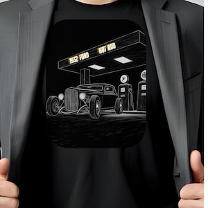 Vintage Car Graphic Long Sleeve Tee - Hot Rod Classic Ford rat rod T-Shirt