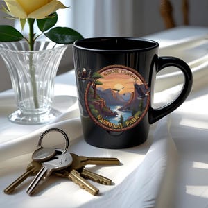 Grand Canyon, Black Coffee Mug,  Souvenir - National Park Mug, Nature Lover Gift, Vacation Souvenir, Travel Souvenir Mug Grand Canyon Mug,