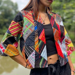 Vibrant Patchwork Kimono Jacket