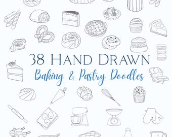 Bakery SVG & PNG Bundle - Pastries, Cakes, and Baking Line Art Graphics