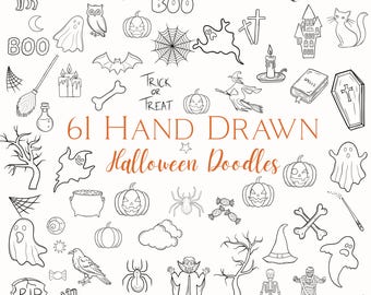Halloween Line Art SVG Bundle: Spooky Ghosts, Pumpkins (Commercial Use)