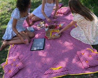 Personalized Picnic Set Custom Name Blanket Beach Camping Girls Trip Gift