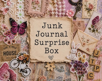 Junk Journal Kit | Scrapbook Kit Mystery Box | Scrapbooking Supplies & Journal Kit for Adults | Junk Journal Surprise Box