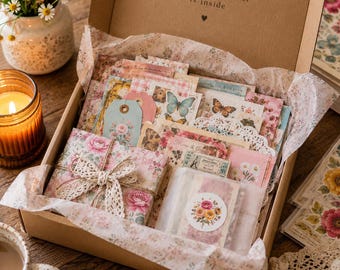 Junk Journal Kit | Scrapbook Supplies Mystery Box, Vintage Ephemera, Paper Crafts