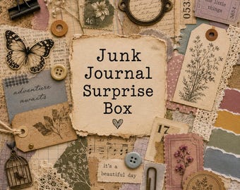 Kit para diario creativo / Paquete de efímeros, caja misteriosa de suministros para álbumes de recortes, kit de manualidades