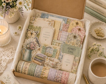 Junk Journal Mystery Kit | Ephemera, Scrapbook Supplies, Craft Paper Pack
