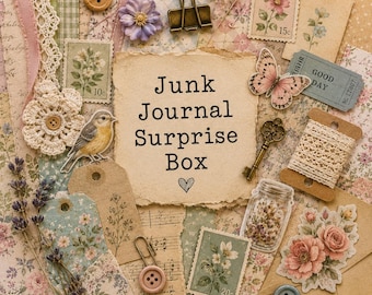 Junk Journal Ephemera Pack | Scrapbook Craft Kit for Adults, Mystery Box