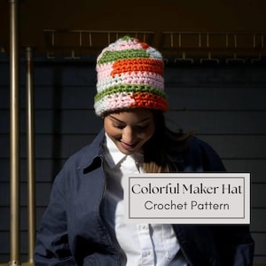 Colorful Maker Hat Crochet Pattern Bold Textured Beanie For Women & Men Winter Style