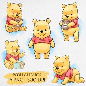 Winnie The Pooh PNG Clipart, Boy Birthday, Classic Winnie Pooh, Pooh Baby Shower, Winnie the Pooh Watercolor, Pooh Birthday PNG, Nursery Art