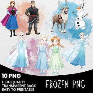 Frozen Princess Clipart PNG, Hand Drawn Frozen, Frozen Princess, Frozen Cliparts, Kids Birthday, Baby Shower, Elsa, Anna, Kristoff, Olaf PNG
