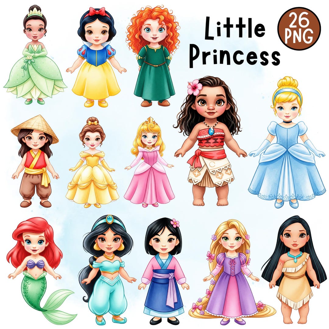 Princess PNG, Fairytale Princess Clipart, Cinderella, Elsa, Ariel ...