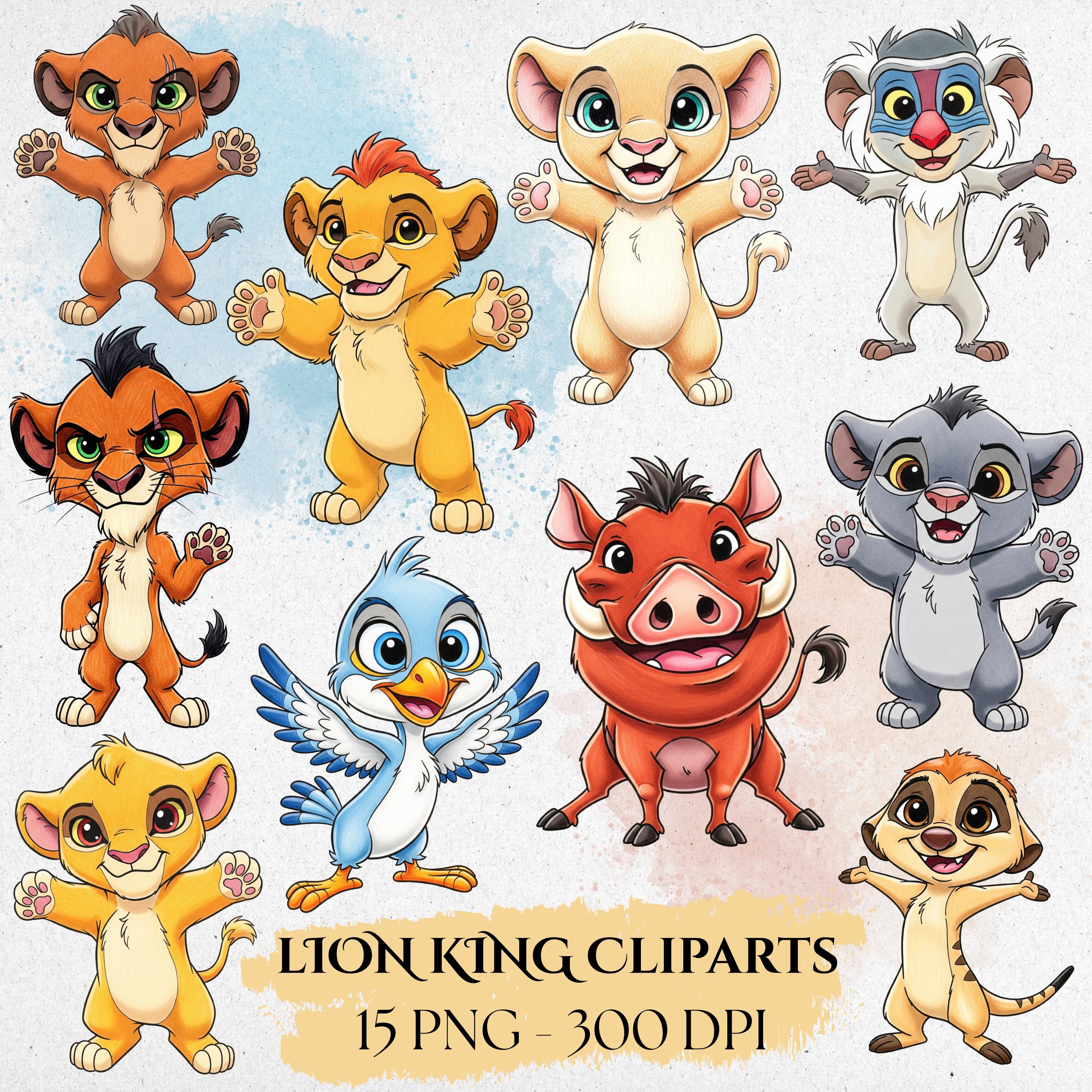 ライオンキングの水彩PNGクリップアート、かわいい漫画、テモン