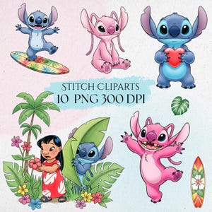 Imágenes prediseñadas de Lilo y Stitch, imágenes prediseñadas de Lilo y Stitch, imágenes prediseñadas de Stitch, imágenes prediseñadas de ángel, imágenes prediseñadas de Stitch de Lilo dibujadas a mano, imágenes prediseñadas de acuarela, imágenes prediseñadas de Lilo lindo