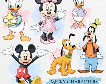 Mickey Mouse Clipart, Watercolor Mickey, Mickey Minnie PNG Clipart, Hand Draw Mouse, Retro Classic Mickey, Mickey Mouse & Friends Best PNG