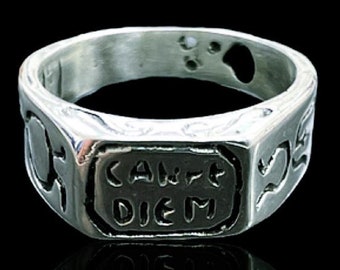 Carpe Diem Nutze den Tag Sterling Silber 925 Ring Ezi Zino Designs Schatten Uhr