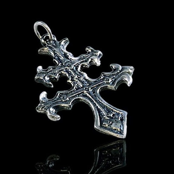 Cross of Lorraine Magnum Pi Team Ring Pendant - Sterling Silver 925
