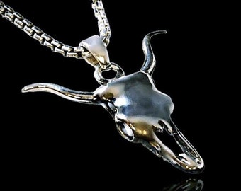 Bull Skull Pendant Sterling Silver 925